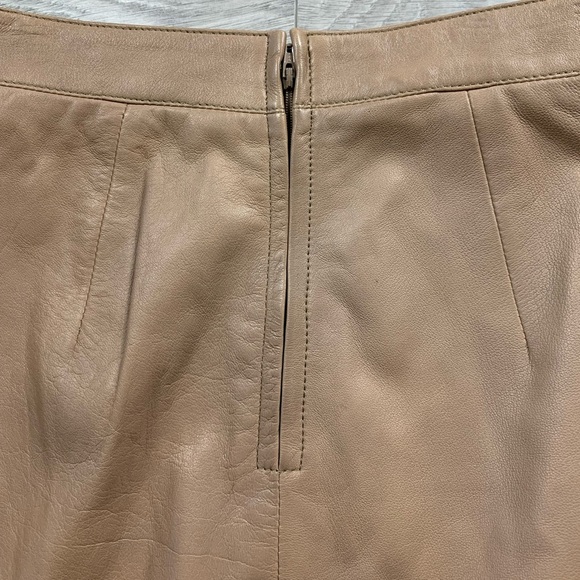 Lamarque Collection Tan Leather Midi Pencil Skirt - Picture 3 of 13
